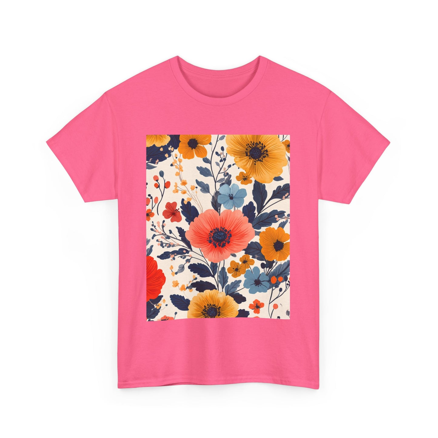 Vibrant Floral Pastel Pattern Tee - Sustainable Floral T-Shirt