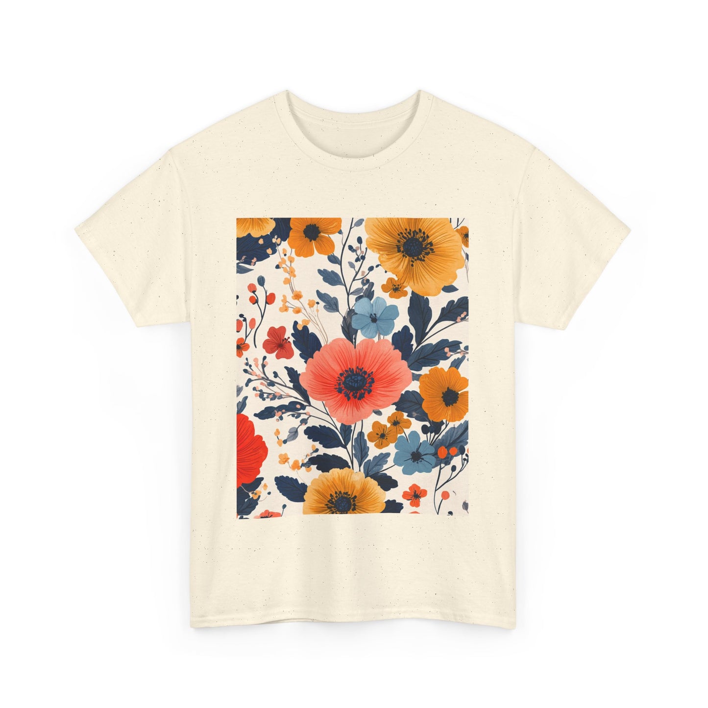 Vibrant Floral Pastel Pattern Tee - Sustainable Floral T-Shirt