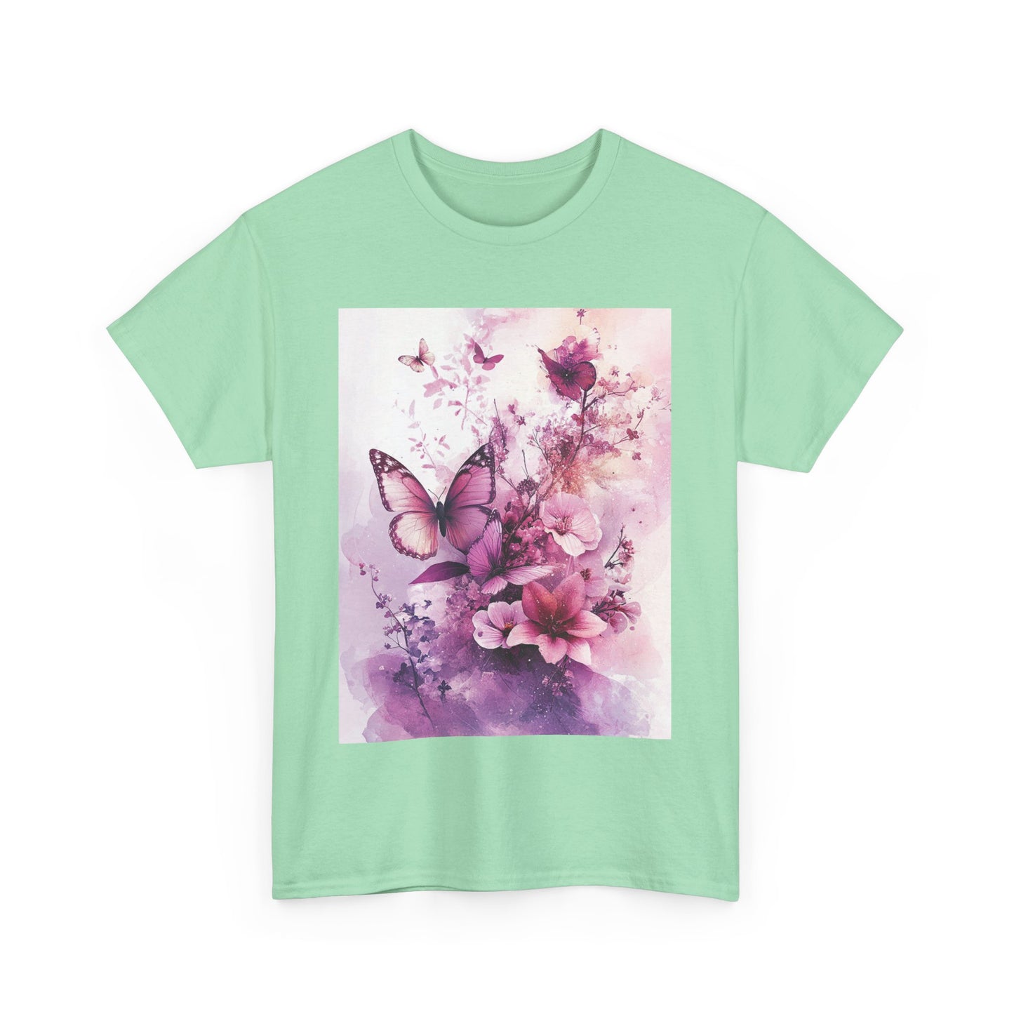 Butterfly Blooms Graphic Tee - Eco-Conscious Nature T-Shirt