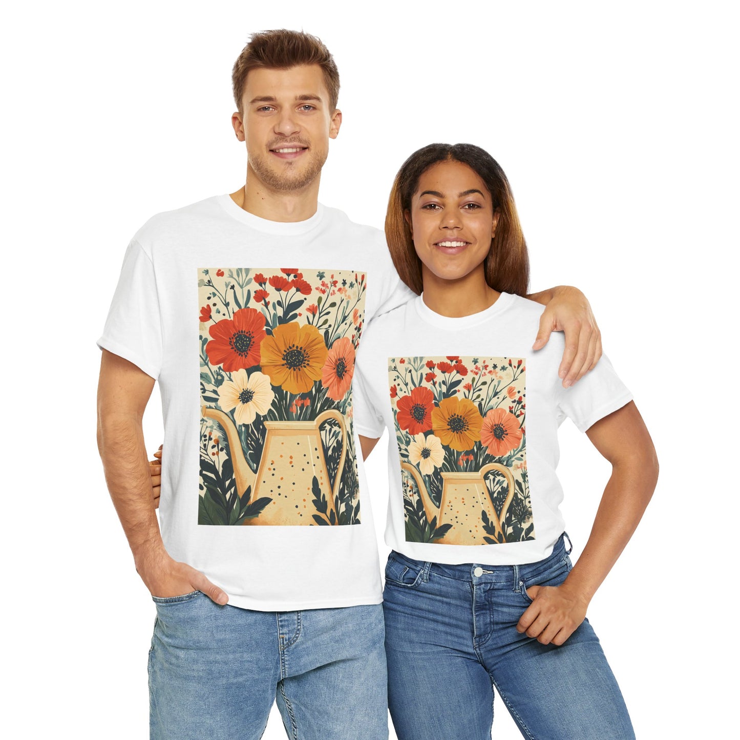 Blooming Garden Watering Tee - Eco-Friendly Organic Cotton T-Shirt