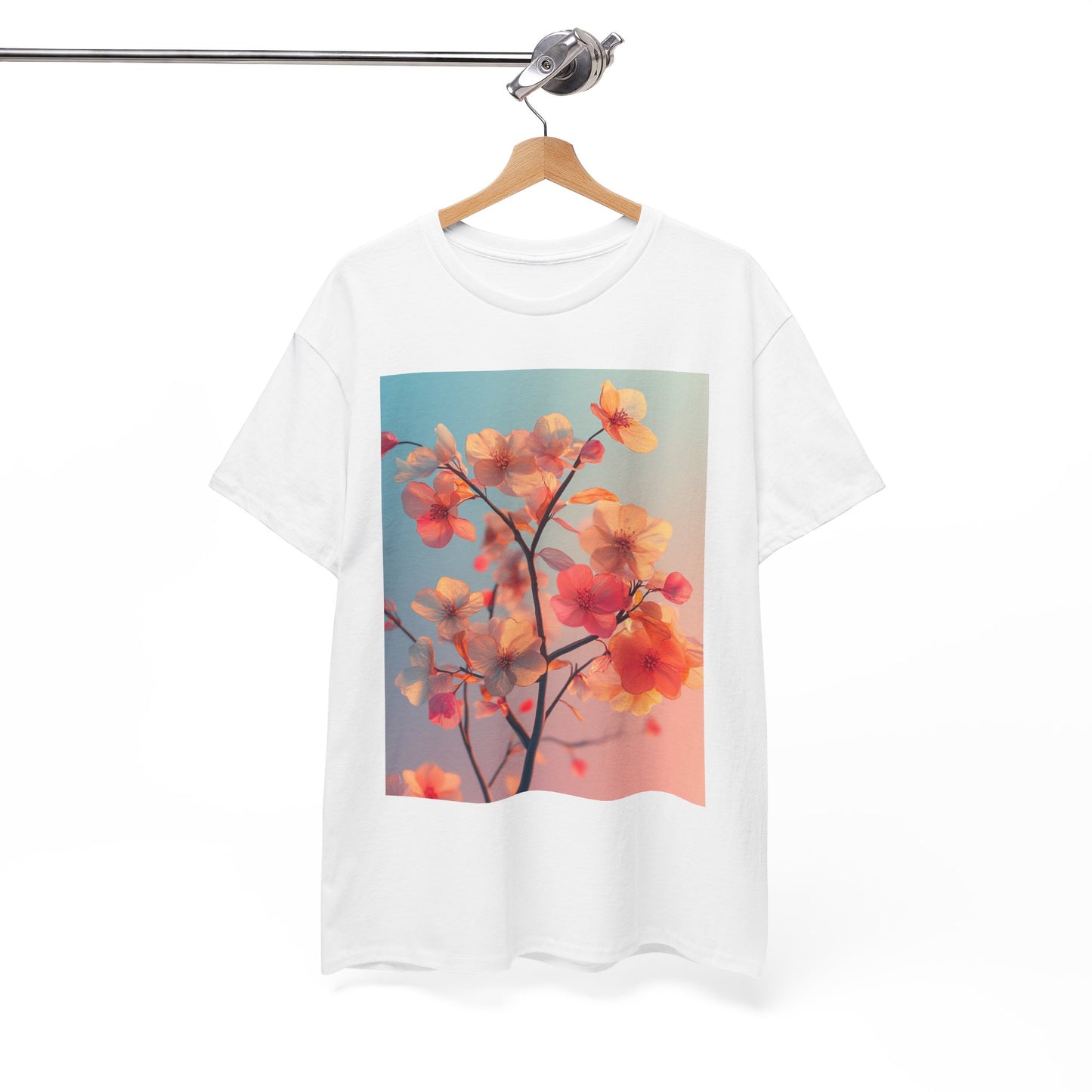 Colorful Petal Bloom Tree Tee - Sustainable Artistic T-Shirt