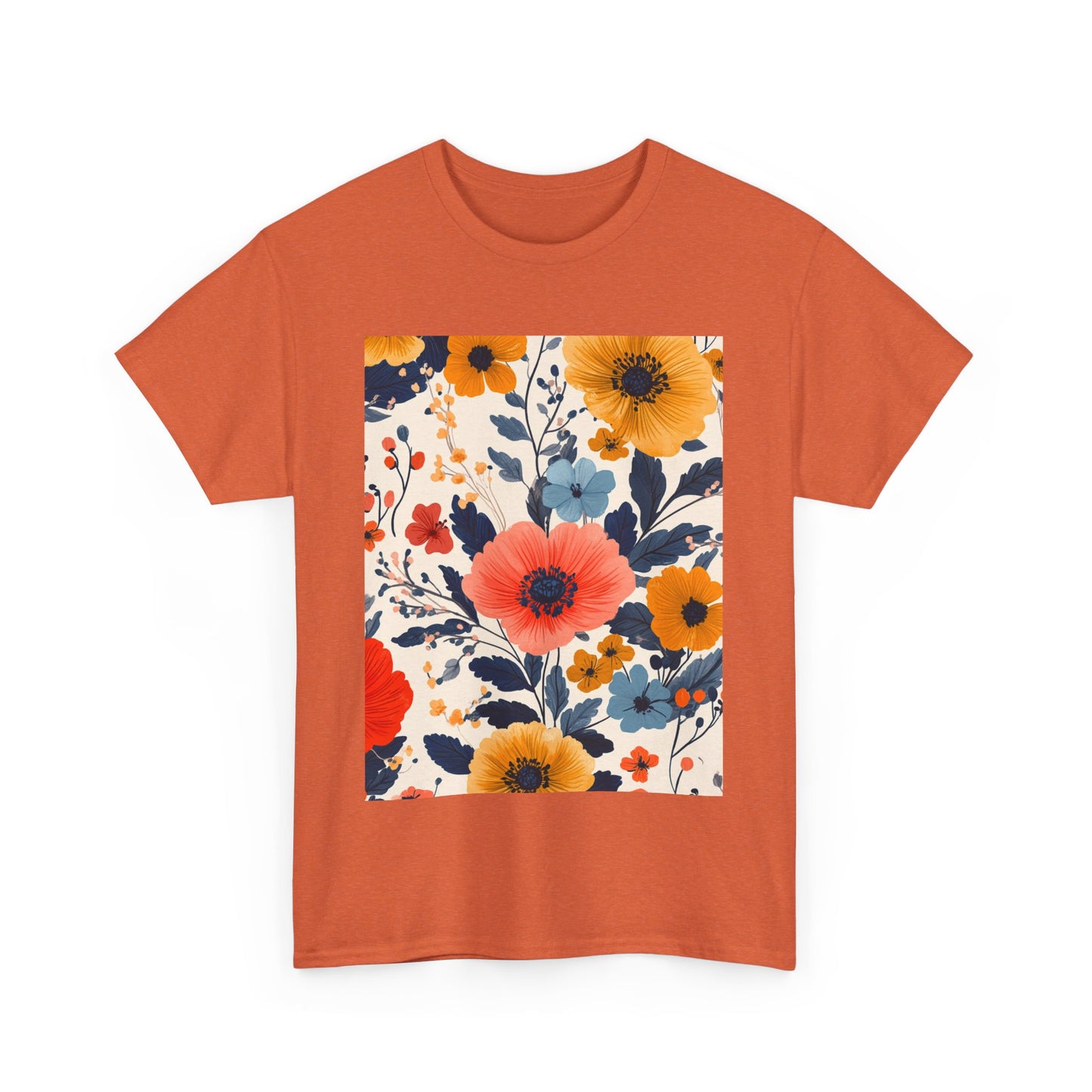 Vibrant Floral Pastel Pattern Tee - Sustainable Floral T-Shirt