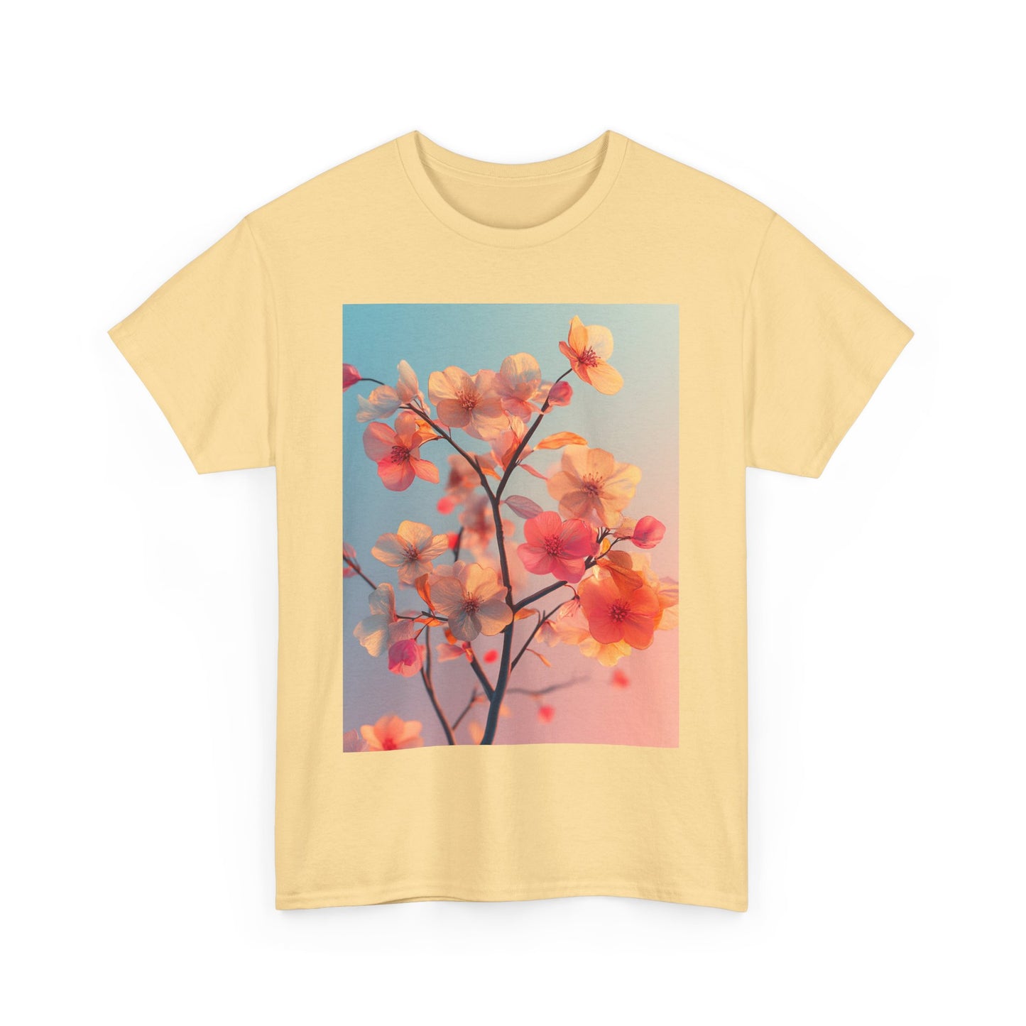 Colorful Petal Bloom Tree Tee - Sustainable Artistic T-Shirt