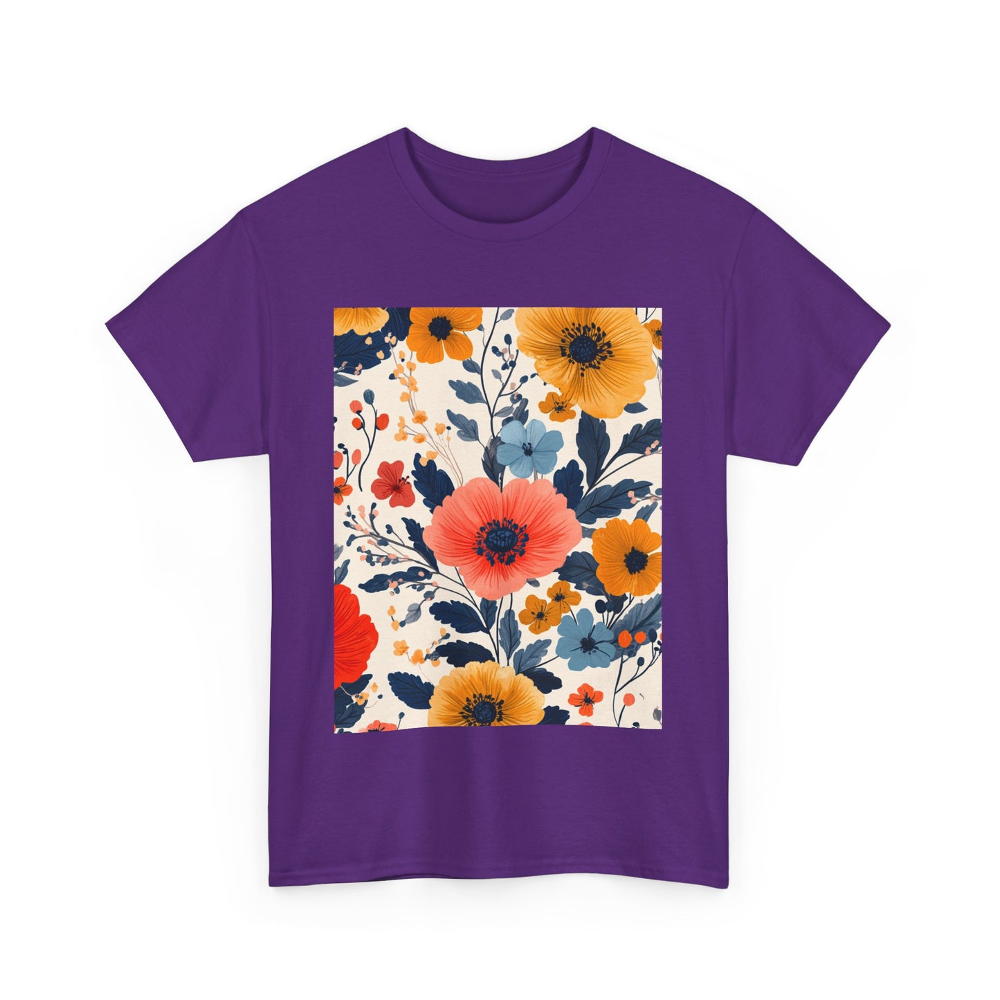 Vibrant Floral Pastel Pattern Tee - Sustainable Floral T-Shirt