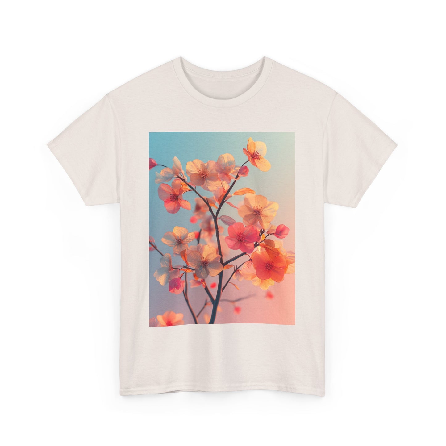 Colorful Petal Bloom Tree Tee - Sustainable Artistic T-Shirt