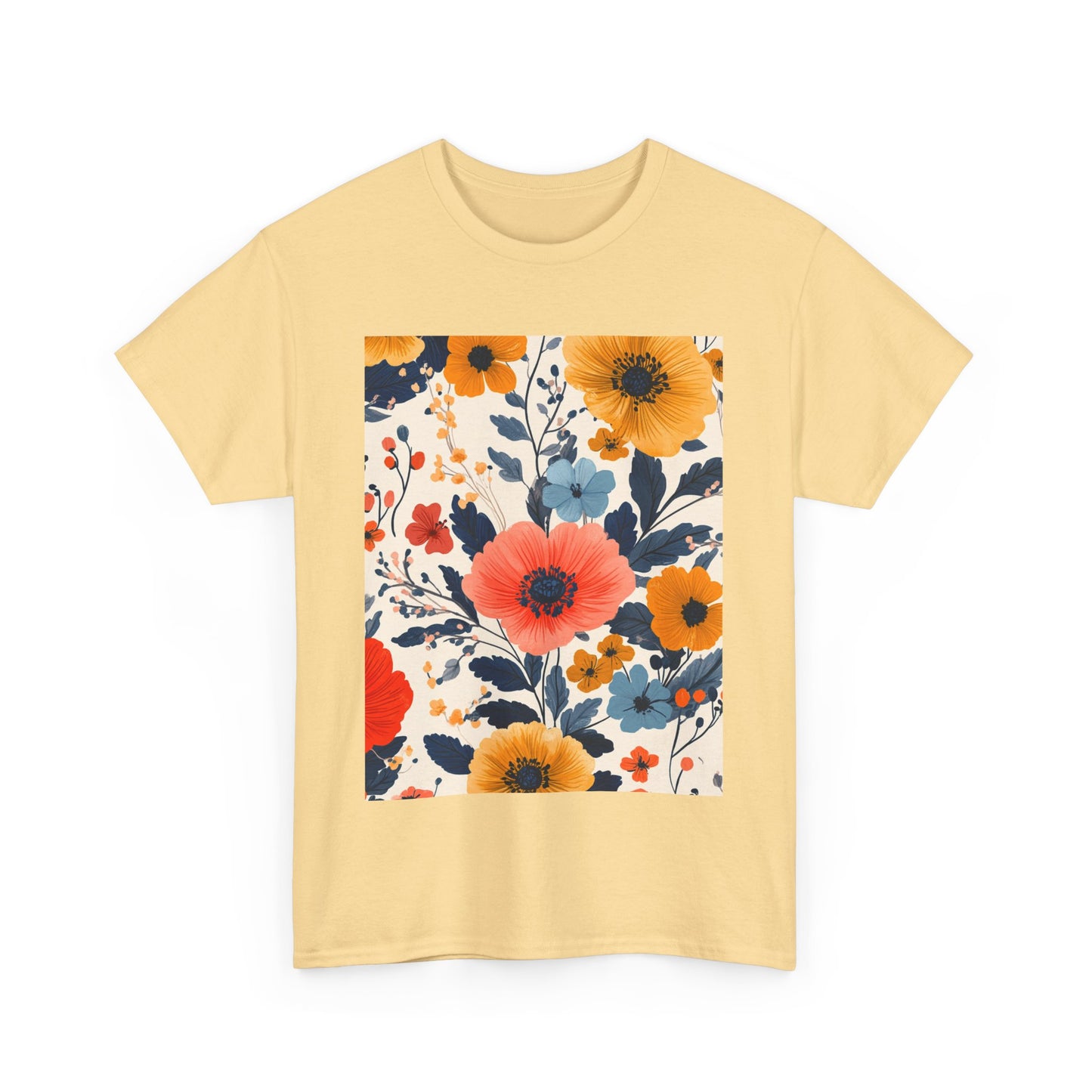 Vibrant Floral Pastel Pattern Tee - Sustainable Floral T-Shirt