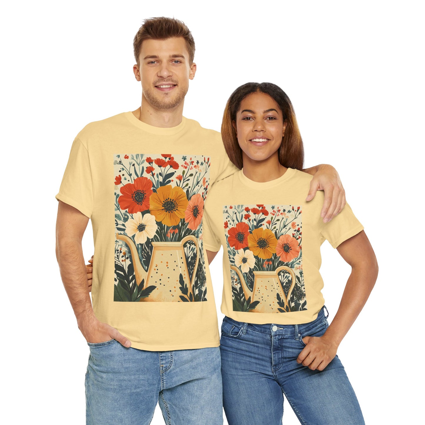 Blooming Garden Watering Tee - Eco-Friendly Organic Cotton T-Shirt