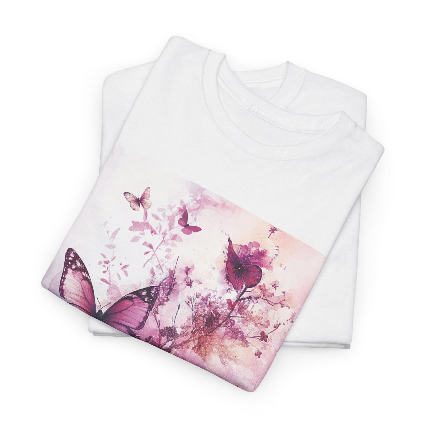 Butterfly Blooms Graphic Tee - Eco-Conscious Nature T-Shirt