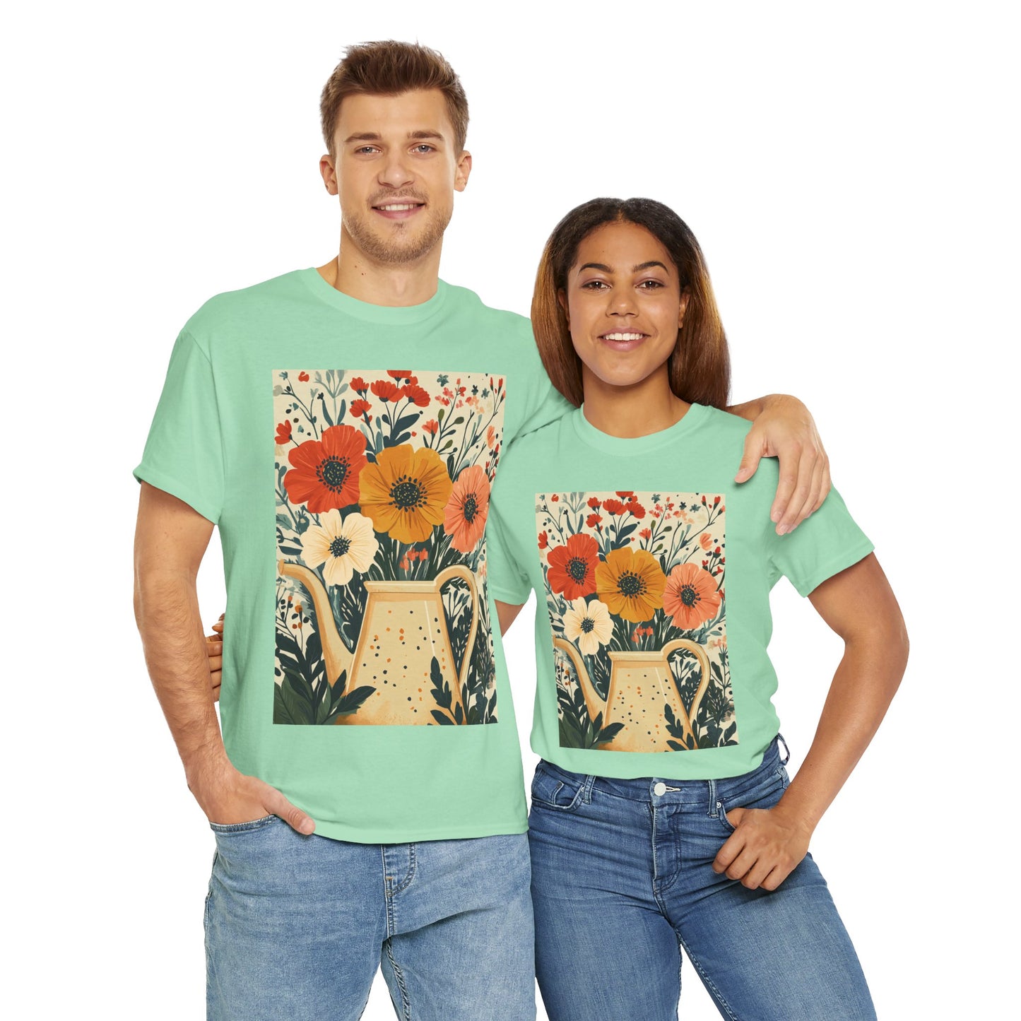 Blooming Garden Watering Tee - Eco-Friendly Organic Cotton T-Shirt