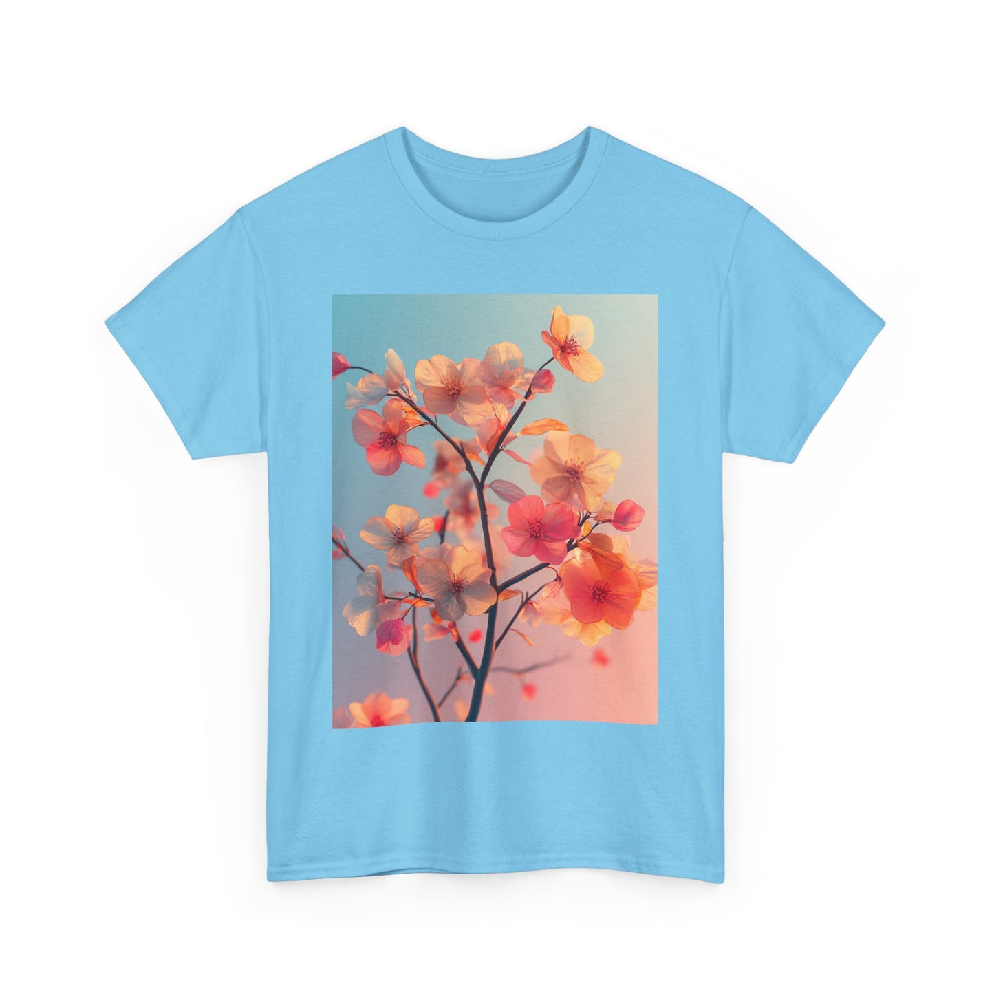 Colorful Petal Bloom Tree Tee - Sustainable Artistic T-Shirt