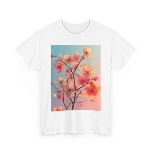 Colorful Petal Bloom Tree Tee - Sustainable Artistic T-Shirt