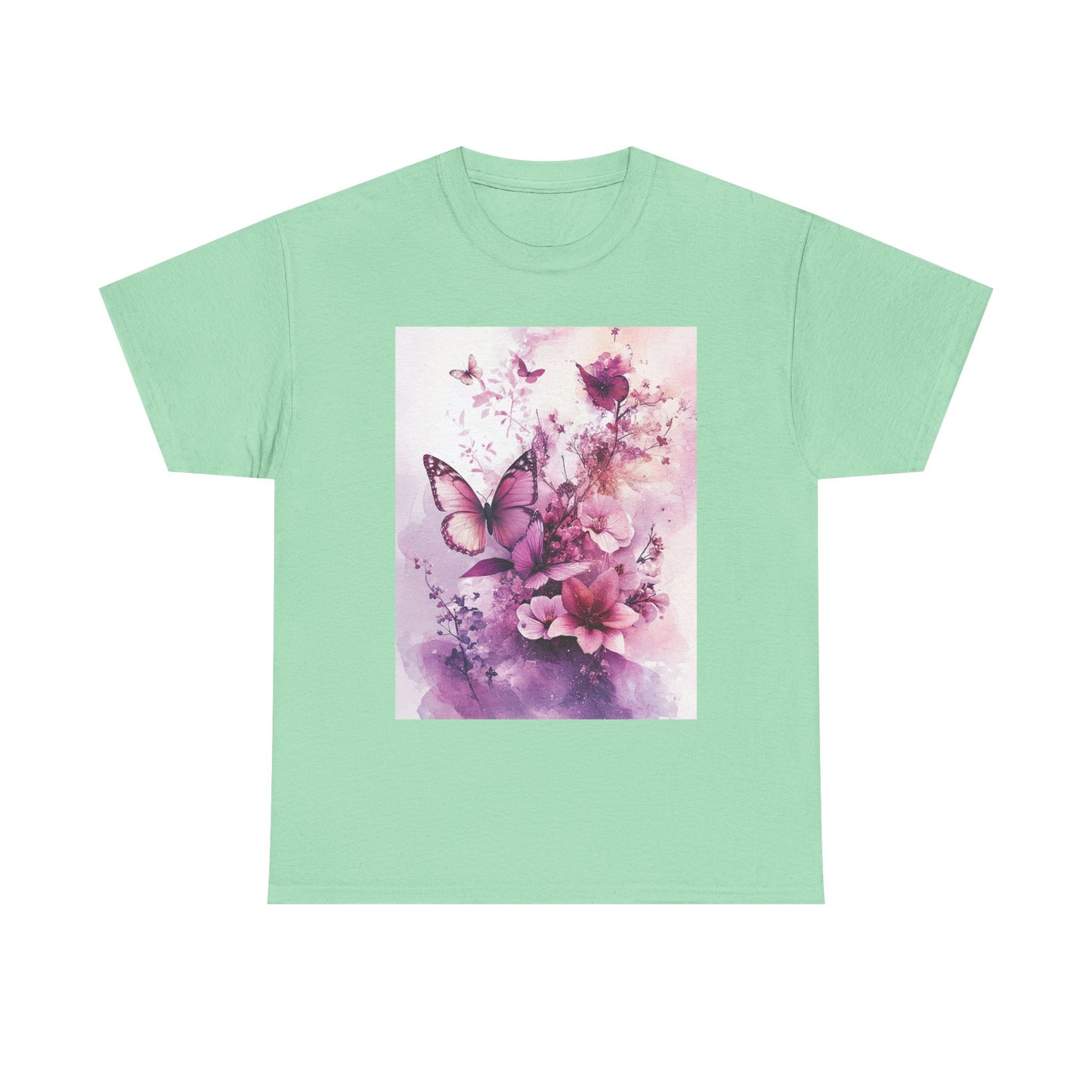 Butterfly Blooms Graphic Tee - Eco-Conscious Nature T-Shirt