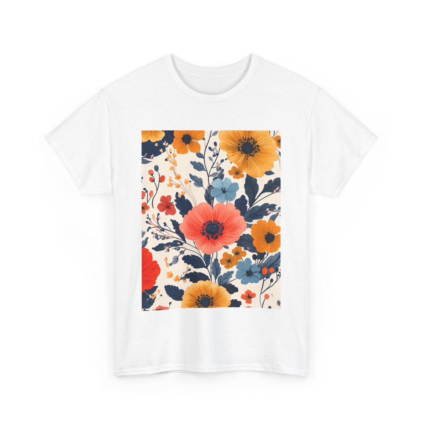 Vibrant Floral Pastel Pattern Tee - Sustainable Floral T-Shirt