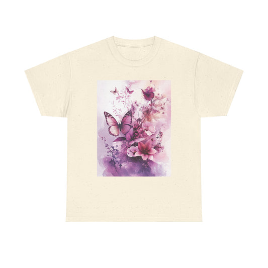 Butterfly Blooms Graphic Tee - Eco-Conscious Nature T-Shirt