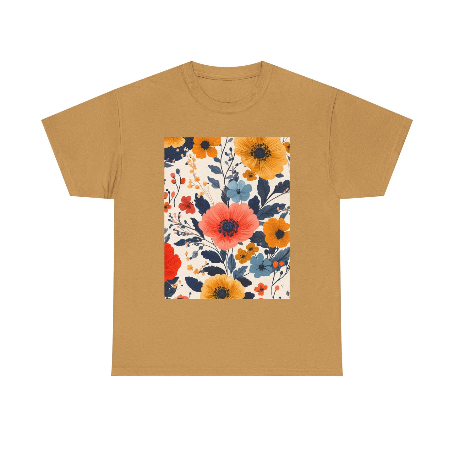 Vibrant Floral Pastel Pattern Tee - Sustainable Floral T-Shirt