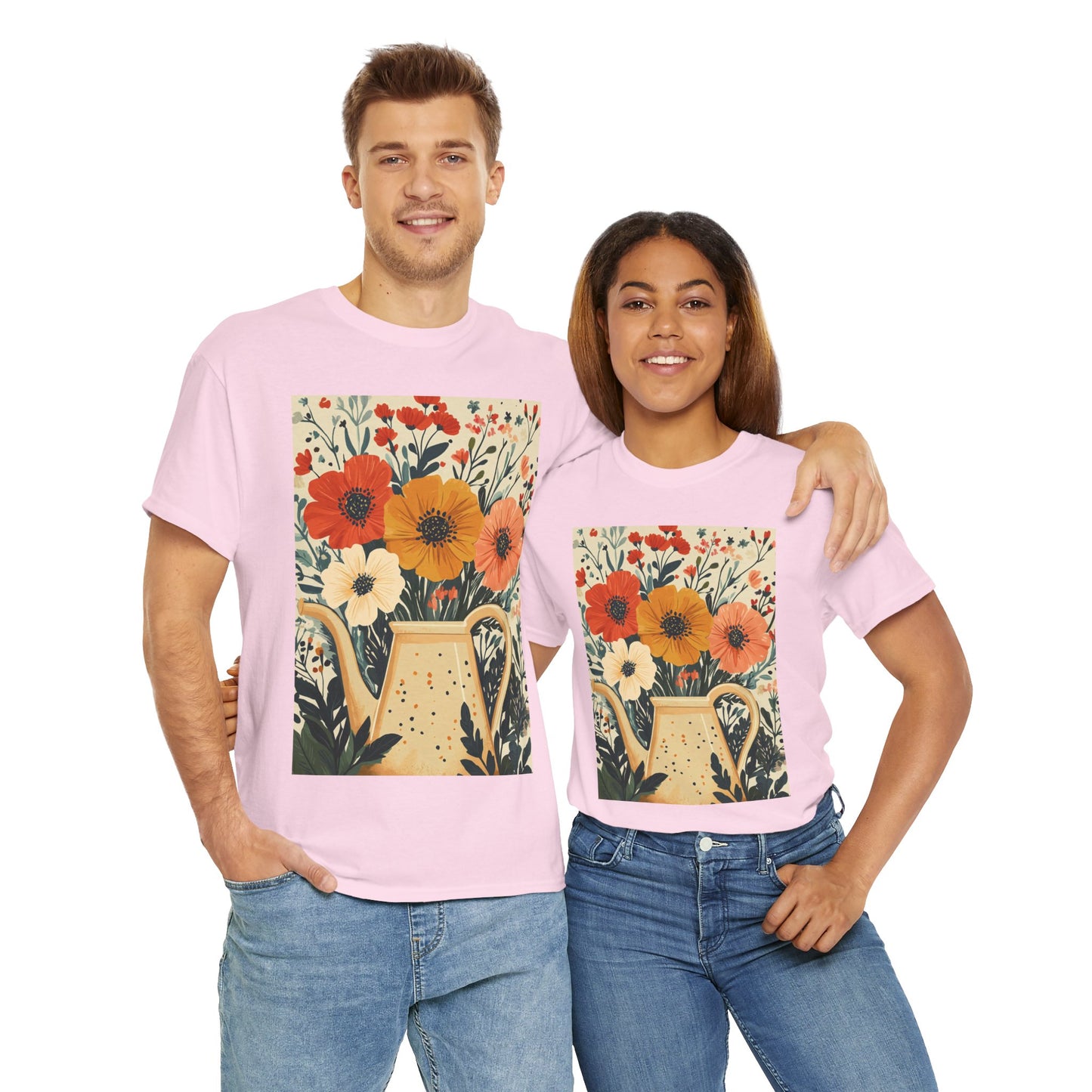 Blooming Garden Watering Tee - Eco-Friendly Organic Cotton T-Shirt